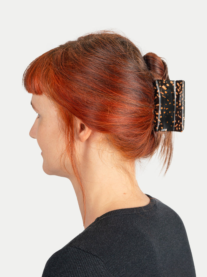 Rectangle Eco Hair Claw | Black Coffee Spot-Image 2