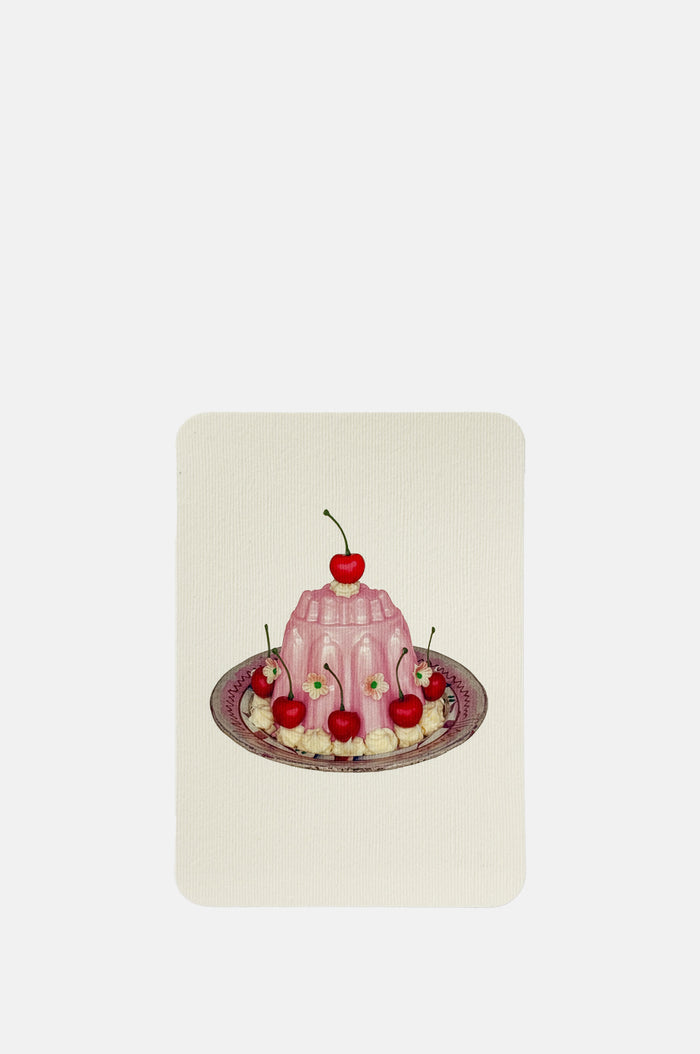 Canonbury Press Rose Petal Cream Blancmange Notecard.