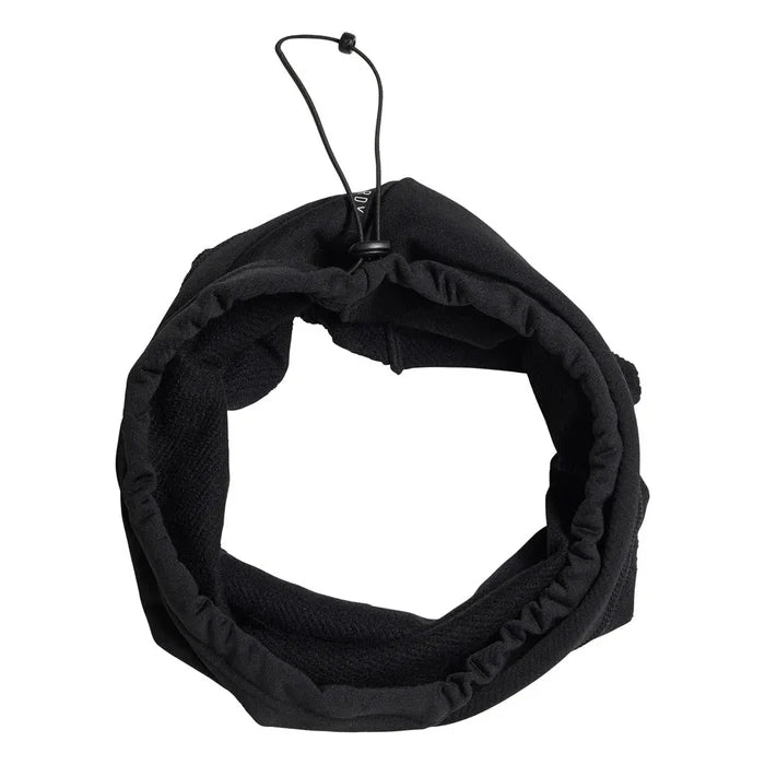 Black Adidas running training neck warmer, a comfortable scarf for outdoor exercise, made for warmth and breathability.