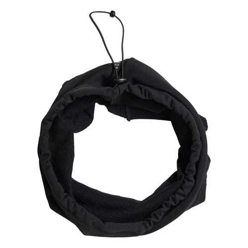 Black Adidas running training neck warmer, a comfortable scarf for outdoor exercise, made for warmth and breathability.