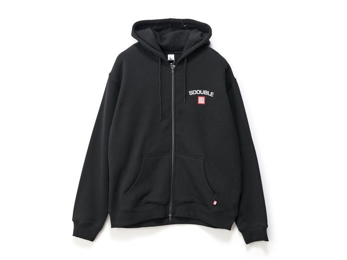 S-Double - Cities Zip Thru Hooded Fleece - Black