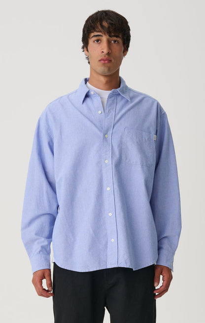 S-Double - Oxford Classic Long Sleeve Shirt - Medium Blue