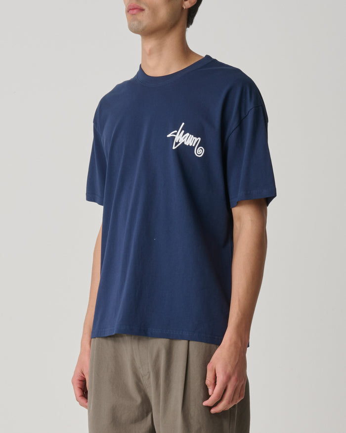 S-Double - Shawn Script T-Shirt - Navy