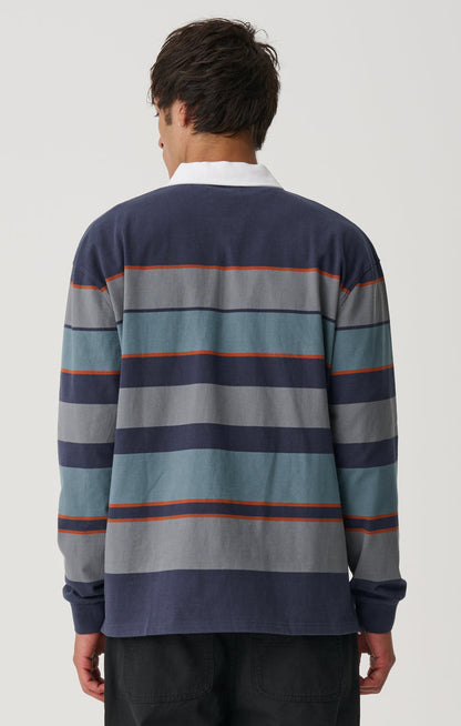 S-Double - Variagated Stripe Rugby - Navy