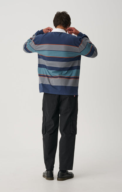 S-Double - Variagated Stripe Rugby - Navy