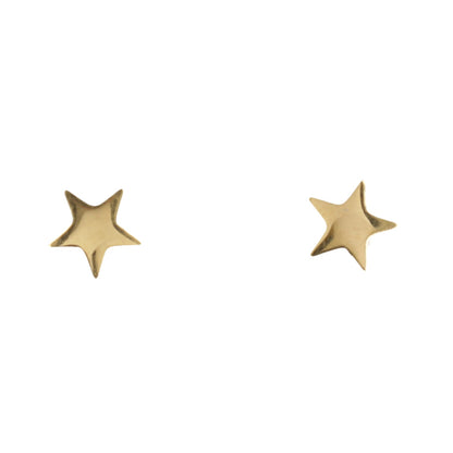 Star Screw On Stud Earrings - Gold Plated