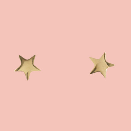 Star Screw On Stud Earrings - Gold Plated