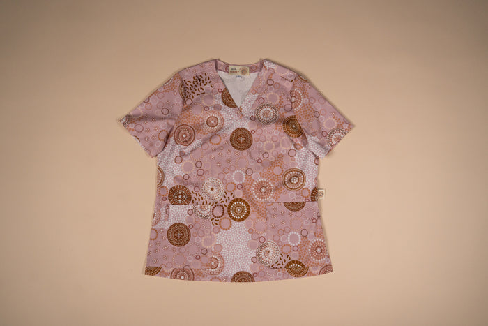 Seaside Healing Blush - Unisex Printed Scrub Top