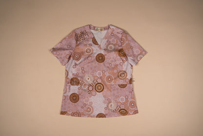 Seaside Healing Blush - Women's Printed Scrub Top