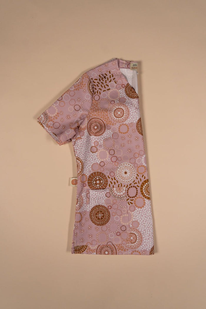 Seaside Healing Blush - Women's Printed Scrub Top