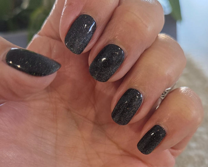 Semi-cured Gel Nail Wraps - Black Velvet Cats Eye