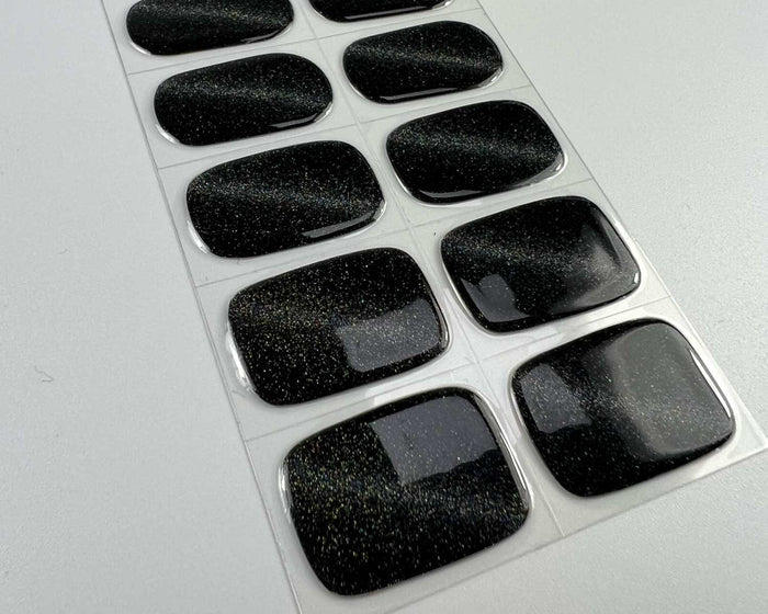 Semi-cured Gel Nail Wraps - Black Velvet Cats Eye