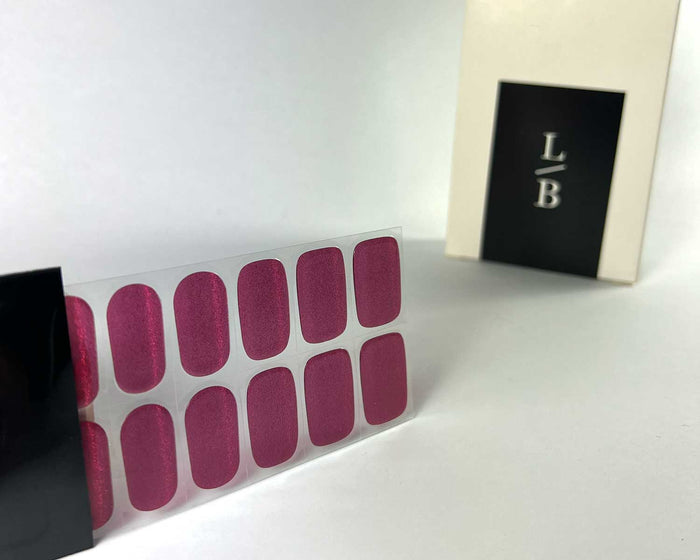 Semi-cured Gel Nail Wraps - Cherry Cats Eye