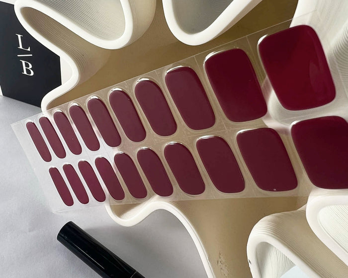 Semi-cured Gel Nail Wraps - Classic Burgundy