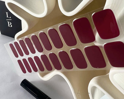 Semi-cured Gel Nail Wraps - Classic Burgundy