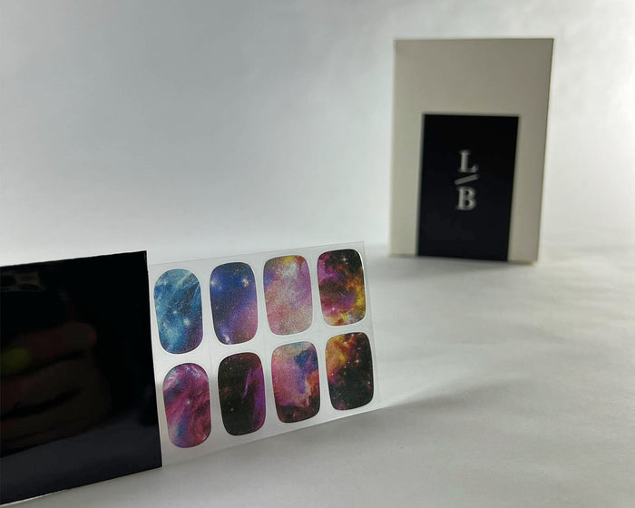 Cosmic Chic gel wrap strip on black background