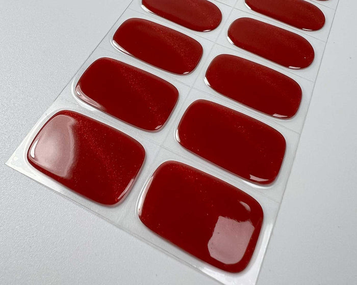 Semi-cured Gel Nail Wraps - Crimson cats eye