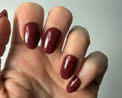 Semi-cured Gel Nail Wraps - Crimson Sparkle