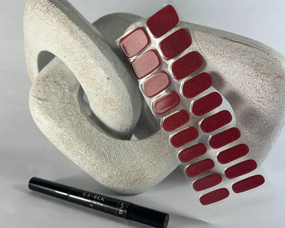 Semi-cured Gel Nail Wraps - Crimson Sparkle