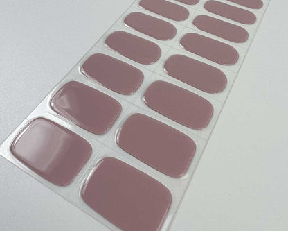 Dusty Plum gel nail wraps, close-up detail