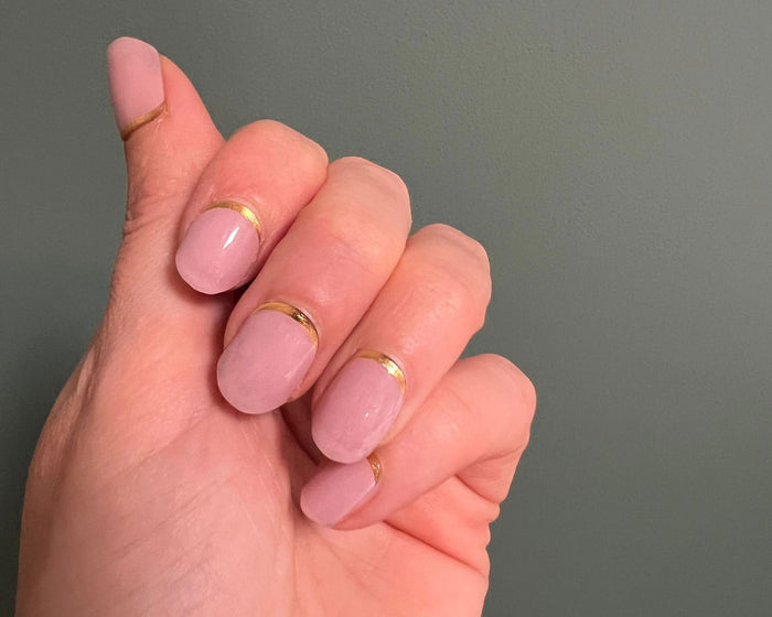 Semi-cured Gel Nail Wraps - Mauve Gold Dip