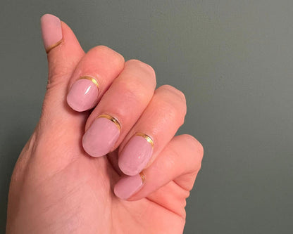 Semi-cured Gel Nail Wraps - Mauve Gold Dip