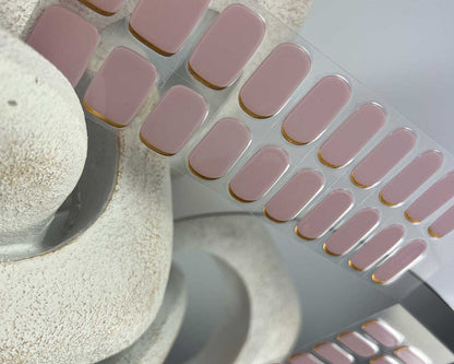 Semi-cured Gel Nail Wraps - Mauve Gold Dip