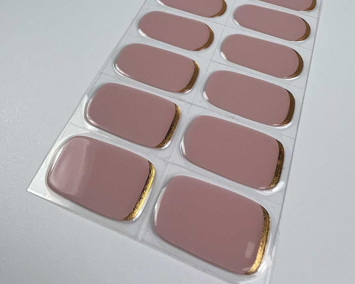 Semi-cured Gel Nail Wraps - Mauve Gold Dip
