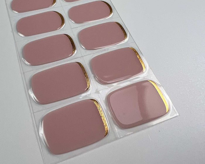 Semi-cured Gel Nail Wraps - Mauve Gold Dip