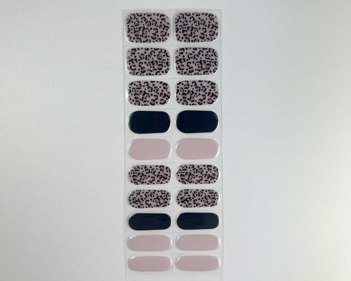 Midnight Meow gel nail wrap strip close-up, alternate view