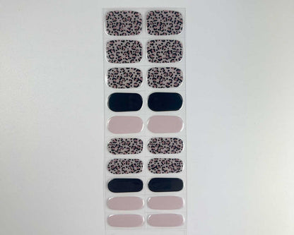 Midnight Meow gel nail wrap strip close-up, alternate view