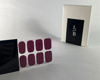 Mystic Plum gel wrap strip on black background
