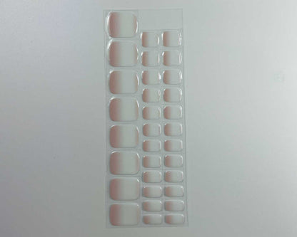 Ombre Peach gel nail toe wrap strip close-up
