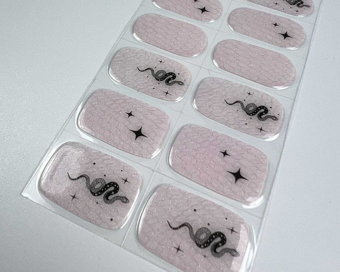 Snake Charmer gel nail wrap strip close-up