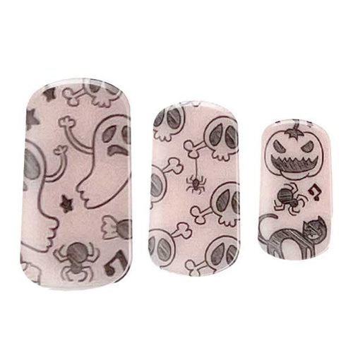 Semi-cured gel nail wraps in Spooky Sketches, product shot
