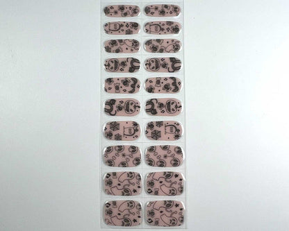 Spooky Sketches gel nail wrap strip close-up, alternate view