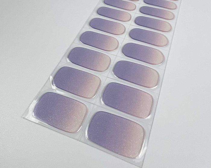 Semi-cured Gel Nail Wraps - Transparent Grape Glitter