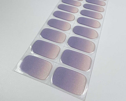 Semi-cured Gel Nail Wraps - Transparent Grape Glitter