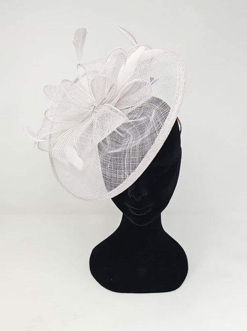 Silver Looped Round Disc Fascinator