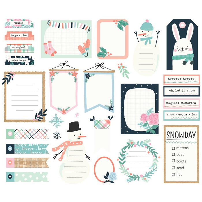 Simple Stories - Bits & Pieces Die-Cuts - 29/Pkg - Journal - Simple Winter Wonder. A great addition to scrapbook pages, greeting cards and more! The perfect embellishment for all your paper crafting needs! This package contains 29 die-cut cardstock pieces. Available at Embellish Away located in Bowmanville Ontario Canada.
