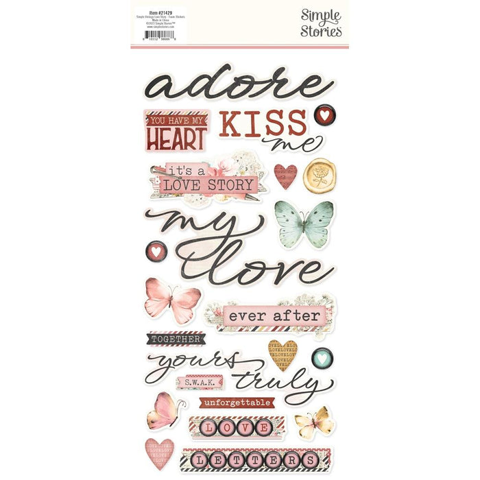 Simple Stories - Foam Stickers - 50/Pkg - Love Story. If you want to add a bit of dimension to your projects these foam stickers will do the job. These stickers are sure to add the finishing touches to your projects. Available at Embellish Away located in Bowmanville Ontario Canada.