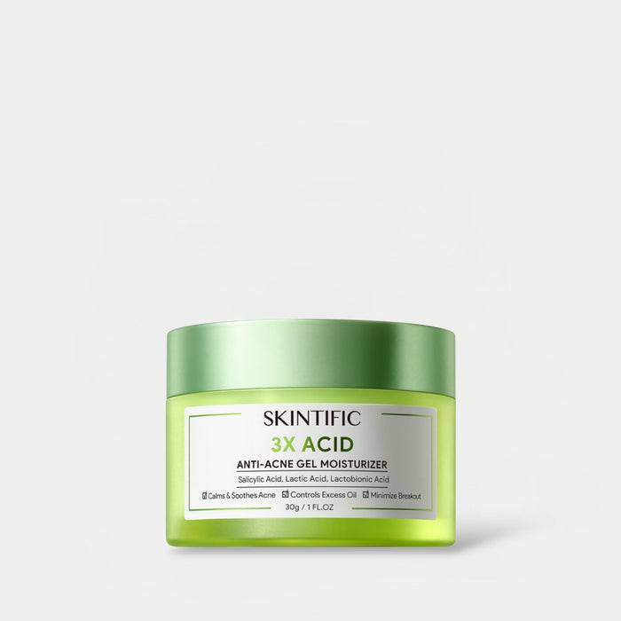 Skintific 3X Acid Anti - Acne Gel Moisturizer 30g سكينتفيك 3X حمض مضاد لحب الشباب جل مرطب - Princess Cosmetics Qatar