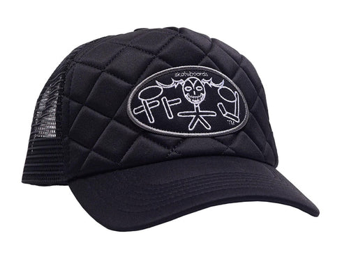 Skoom Logo Quilted Trucker Cap - Black