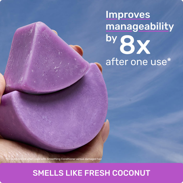 Improves manageability by 8X after one use* 

clinically tested when used with Smoothing Conditioner versus damaged hair

SMELLS LIKE FRESH COCONUT