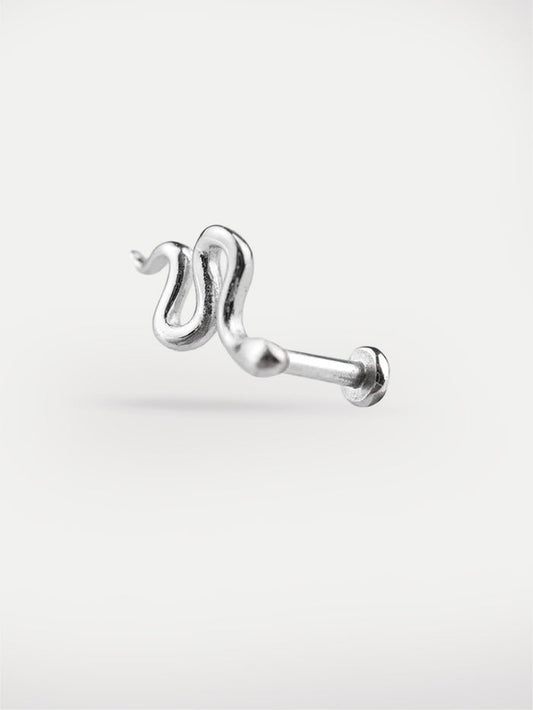 Snake Design Ear Stud 18G | Steel-Image 1
