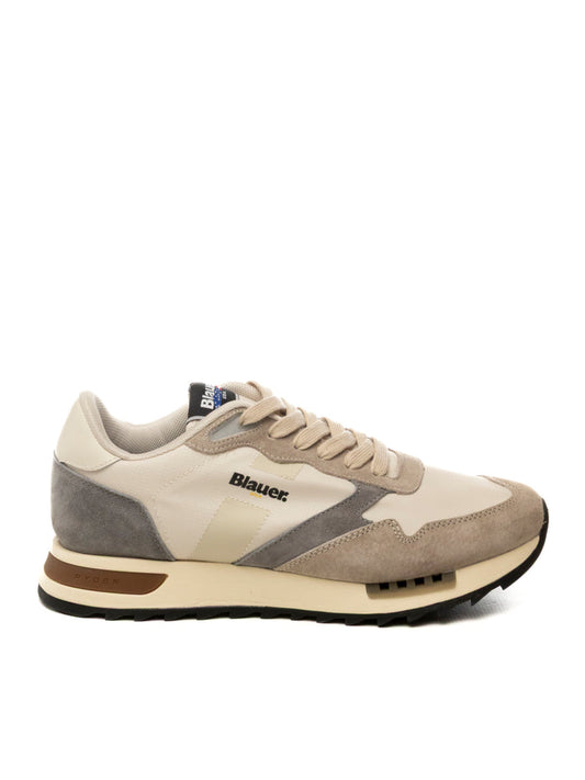 BLAUER sneaker ryder nylon bianco/grigio RYDER01 CAM/TESS-CRE/GREY