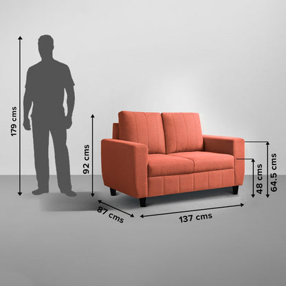 Sofa|Bae|2|Seater|Sofa|Fabric|Ember|Orange