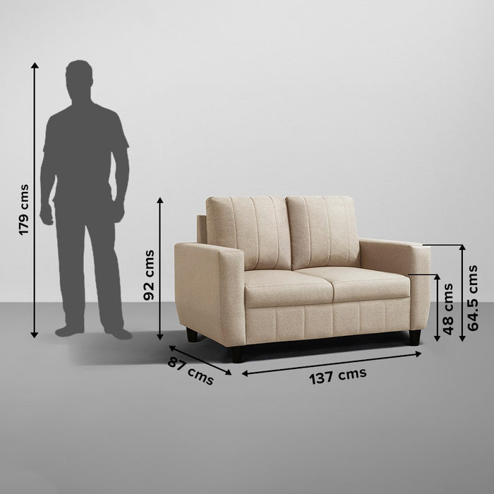 Sofa|Bae|2|Seater|Sofa|Fabric|Pebble|Brown
