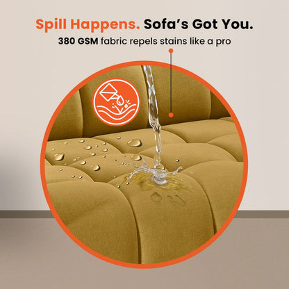 Sofa|BITE|2|Seater|Fabric|Arrowwood|Yellow