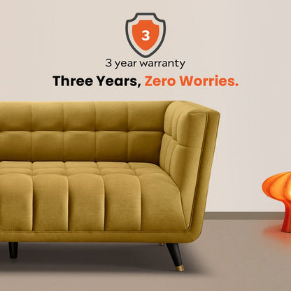 Sofa|BITE|3|Seater|Fabric|Arrowwood|Yellow